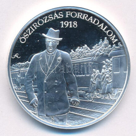 Ifj. Szlávics László (1959-) 2015. 'Nemzetünk forradalmai - Őszirózsás Forradalom' Ag emlékérem kapszulában (15g/0.999/34mm) T:PP