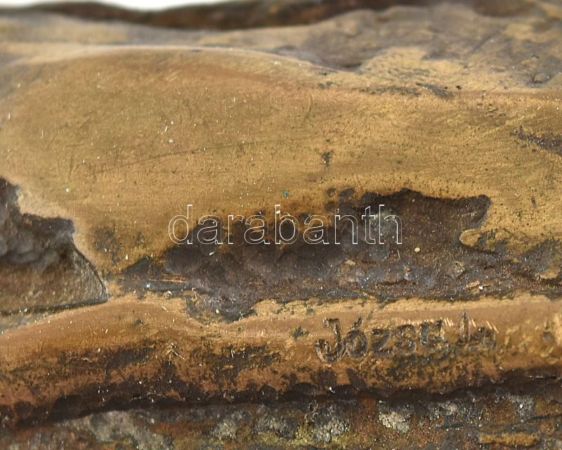 Józsa Lajos (1944-) Vízhordó asszony. Bronz. Jelzett, sorszámozott 10/2. 25 cm - Image 4