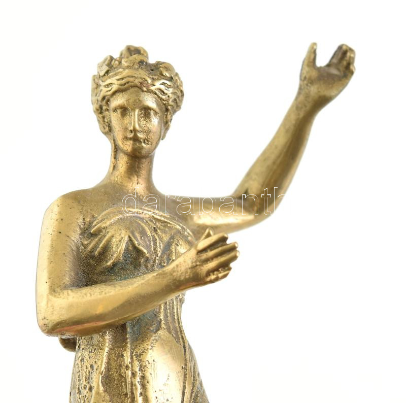 Jelzés nélkül: Aphrodité. Bronz szobor márvány talapzaton. 16 cm - Image 2