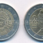 Ausztria 2012. 2E 'Osztrák Köztársaság 2002-2012' + 'Berta von Suttner' forgalmi emlékkiadások (2xklf) T:1- Austria 2012. 2 Euro 'Republic Österreich 2002-2012' + 'Berta von Suttner' circulating commemorative issues (2xdiff) C:AU