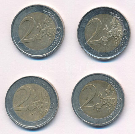 Hollandia 2001-2013. 2E 4xklf forgalmi emlékkiadás T:1-,2 Nederlands 2001-2013 2 Euro 4xdiff circulating commemorative issues C:AU,XF