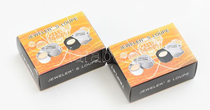 2db Triplet ékszerész nagyító, lupé, újszerű állapotban, eredeti dobozában, 30x-21mm