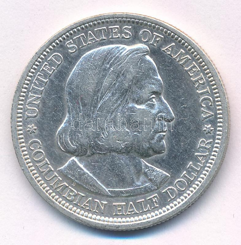Amerikai Egyesült Államok 1893. 1/2$ Ag 'Columbiai fél dollár' T:1--2 USA 1893. 1/2 Dollars Ag 'Columbian Half-Dollar' C:AU-XF Krause KM#117