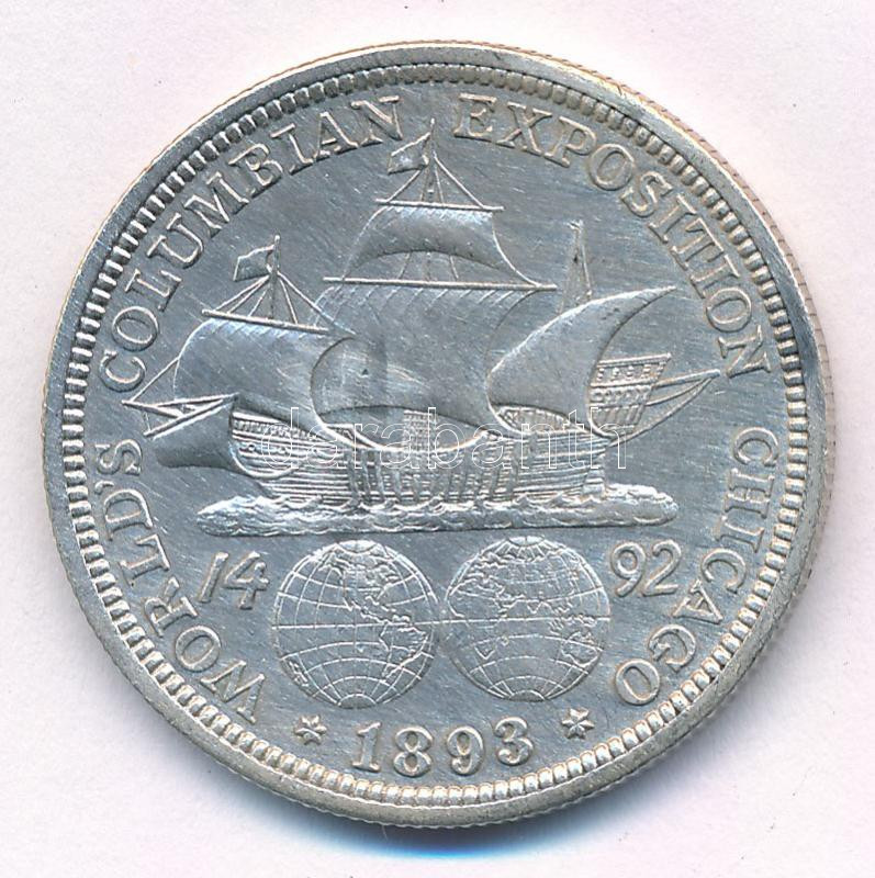 Amerikai Egyesült Államok 1893. 1/2$ Ag 'Columbiai fél dollár' T:1--2 USA 1893. 1/2 Dollars Ag 'Columbian Half-Dollar' C:AU-XF Krause KM#117 - Image 2