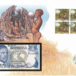 Botswana 1989-1992. 2P felbélyegzett borítékban, bélyegzéssel T:I Botswana 1989-1992. 2 Pula in envelope with stamp and cancellation C:UNC