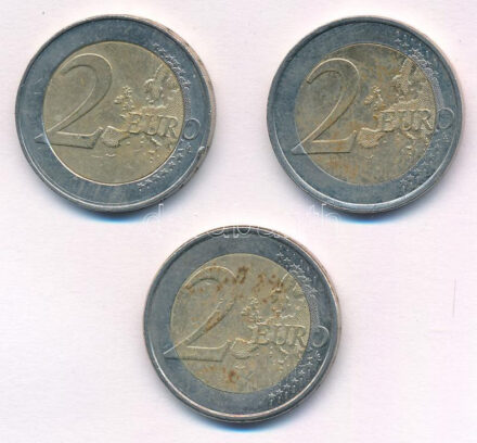 Szlovénia 2007. 2E 'France Prešeren' + Ciprus 2008. 2E + Szlovákia 2009. 2E T:1-,2 patina Slovenia 2007. 2 Euro 'France Prešeren' + Cyprus 2008. 2 Euro + 2009. Slovakia 2 Euro C:AU,XF