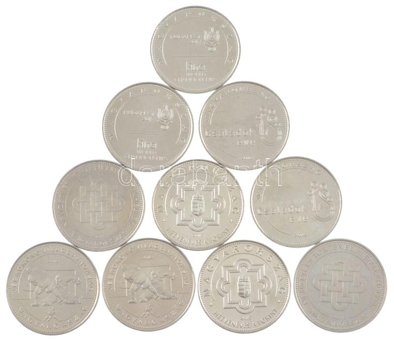 2015. 50Ft 'Nemzeti és történelmi emlékhelyek' (2x) + 2016. 50Ft 'Hetvenéves a forint' (2x) + 2017. 50Ft 'Fina World Championships' (2x) + 2018. 50Ft 'Jégkorong világbajnokság (2x) + 50Ft 'Családok éve' (2x) T:1-