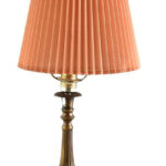 Bronz lámpa, felújított szerelékkel, működik, ernyővel, m: 66 cm
