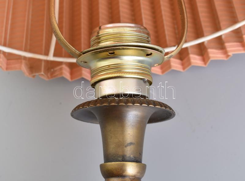 Bronz lámpa, felújított szerelékkel, működik, ernyővel, m: 66 cm - Image 2