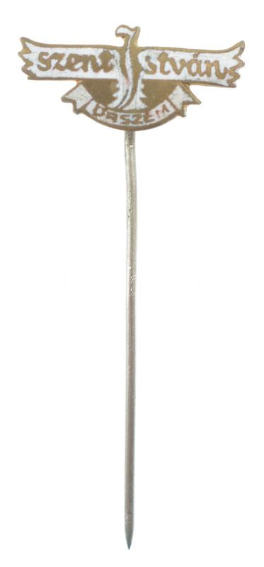 ~1930. 'Szent István őrszem' zománcozott tombak ifjúsági jelvény 'LUDVIG BPEST' gyártói jelzéssel (10x22mm) T:1-