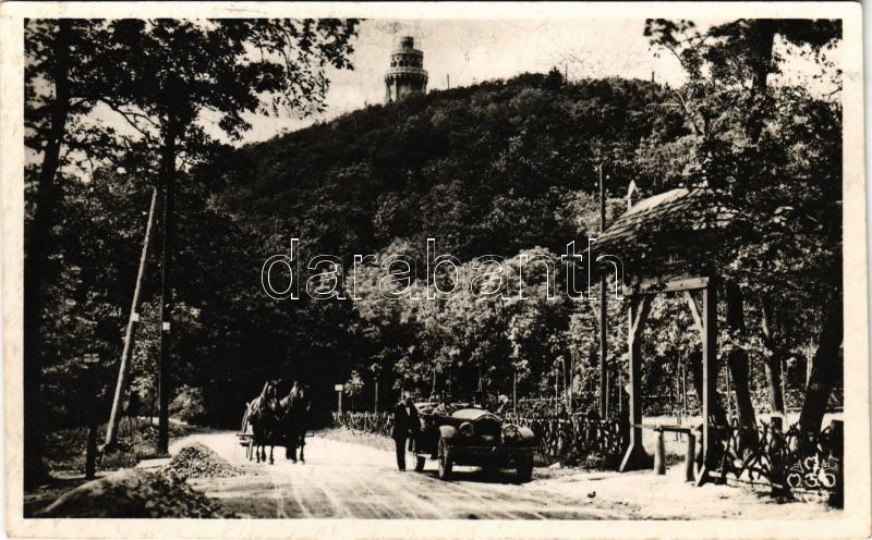 1942 Budapest XII. Jánoshegy, Erzsébet kilátó, automobil