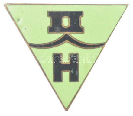 ~1965. 'H' Diósgyőri Gépgyár Hengermű (Hadiüzem) zománcos tombak szolgálati jelvény, hátoldalán '1388' sorszámmal (31x36mm) T:1 gyártási zománchiba