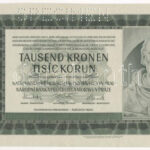 Német Harmadik Birodalom / Cseh-Morva Protektorátus 1942. 1000K 'Hb 428102', 'SPECIMEN (MINTA)' perforációval, 2. kiadás, látványos papírráncokkal T:I,I- German Third Reich / Protectorate of Bohemia and Moravia 1942. 1000 Korun 'Hb