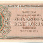 Német Harmadik Birodalom / Cseh-Morva Protektorátus 1942. 10K 'S.38 N 430662', 'SPECIMEN (MINTA)' perforációval T:I,I- German Third Reich / Protectorate of Bohemia and Moravia 1942. 10 Korun 'S.38 N 430662' with 'SPECIMEN' perforation - Image 2