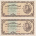 1946. 100.000.000P (2x) közeli sorszám 'P 242 004101, P 242 004106' T:III szép papír Adamo P27