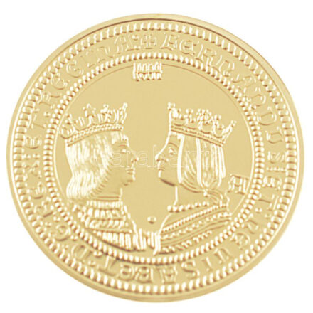DN 'Történelmi aranypénzek - Ferdinánd és Izabella 1479-1504' aranyozott Cu-Ni utánveret 'COPY' beütéssel (20g/38,61mm) T:PP