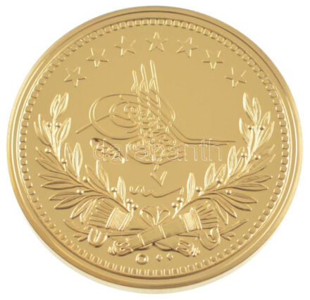 DN 'Történelmi aranypénzek - Abdul Aziz 500 kurus, 1867' aranyozott Cu-Ni utánveret 'COPY' beütéssel (20g/38,61mm) T:PP