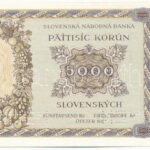 Szlovákia 1944. 5000K '5In 005529', 'SPECIMEN (MINTA)' perforációval T:II Slovakia 1944. 5000 Korun '5In 005529' with 'SPECIMEN' perforation C:XF Krause P#14s - Image 2