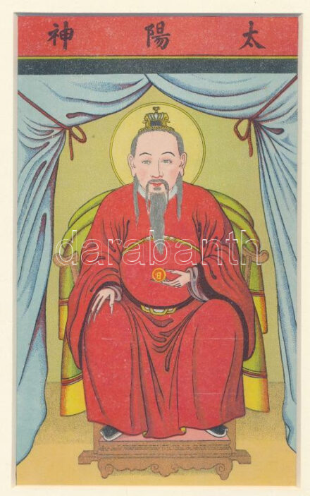 1911 Kínai metszet litho nyomata Tai-Yong King 11x19 cm Paszpartuban