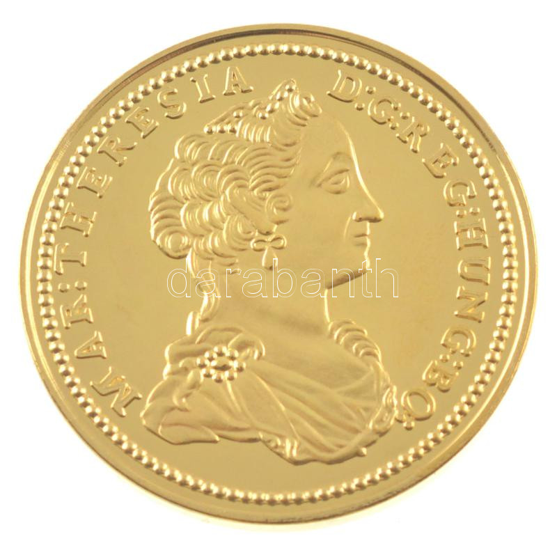 DN 'Történelmi aranypénzek - Mária Terézia 1 dukát, 1741' aranyozott Cu-Zn utánveret 'COPY' beütéssel, kapszulában (38mm) T:PP