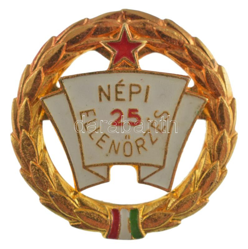 1982. 'Népi Ellenőrzés - Bella Elemér elvtársnak a népi ellenőrzésben végzett kimagasló munkája elismeréséül' műgyantás kitüntető jelvény krómozott plakettbe ágyazva eredeti dobozban (103x89mm) + 'Népi ellenőrzés 25' - Image 2