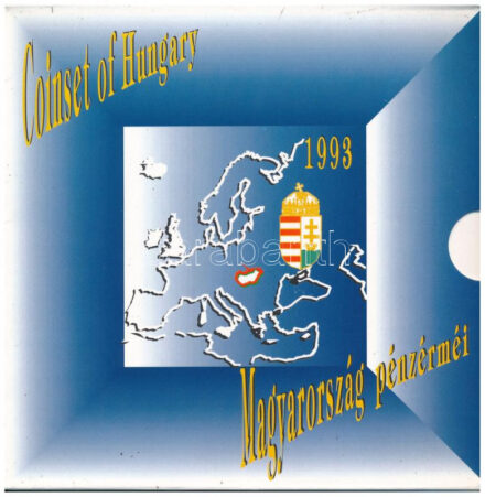 1993. 10f-200Ft (11xklf) forgalmi sor, benne 200Ft Ag 'MNB', 'Magyarország pénzérméi' karton dísztokban T:BU patina, a karton díszlap sérült, két oldala hiányzik Adamo FO26