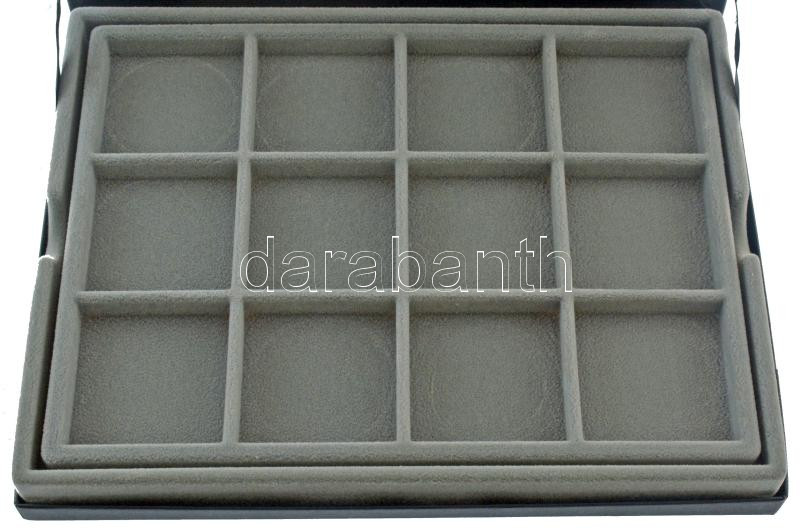 Érmetartó kazetta egy kivehető tálcával, összesen 24db, 50x50mm-es férőhellyel. Használt, de jó állapotban. - Image 2