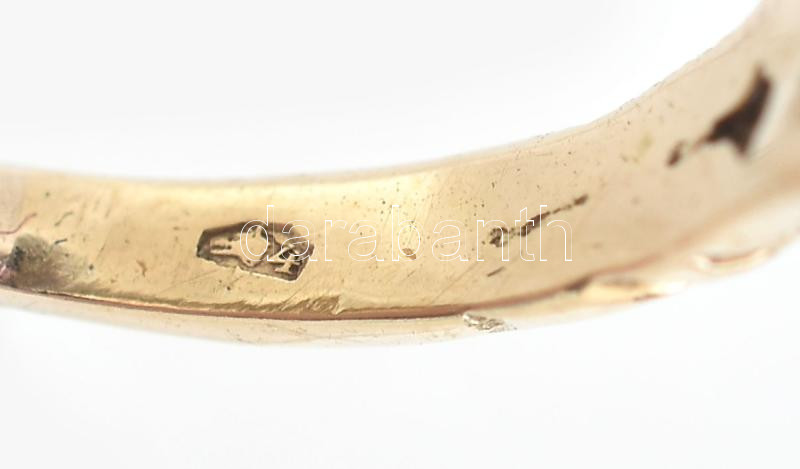 14K arany (Au) gyűrű ametiszttel és brillekkel (brill össz: 1,8ct) Jelzett. 8,9 g m: 65 - Image 3