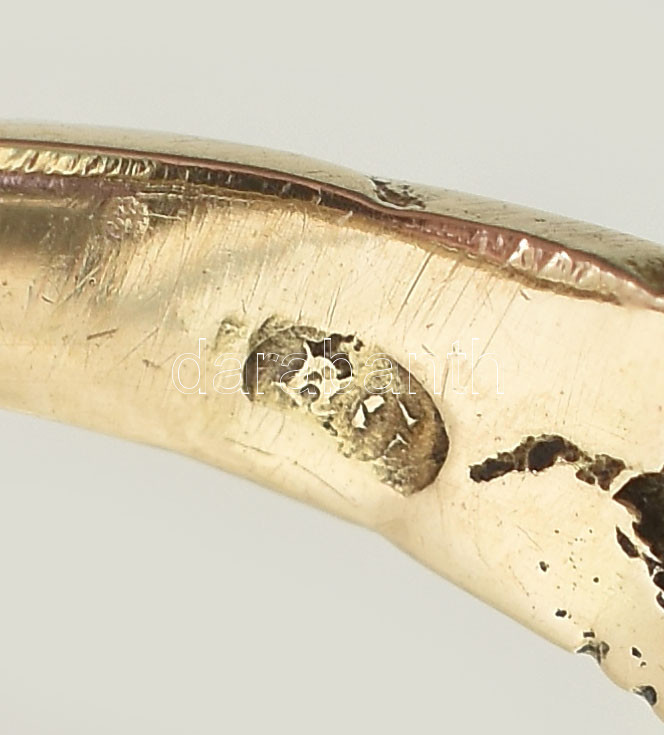 14K arany (Au) gyűrű ametiszttel és brillekkel (brill össz: 1,8ct) Jelzett. 8,9 g m: 65 - Image 4