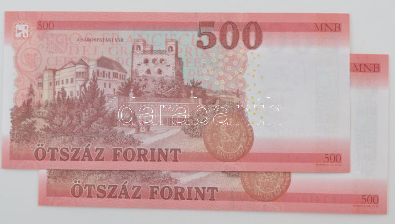 2018. 500Ft (2x) sorszámkövetők 'ED 1419166 - ED 1419167' T:I Adamo F60.3 - Image 2