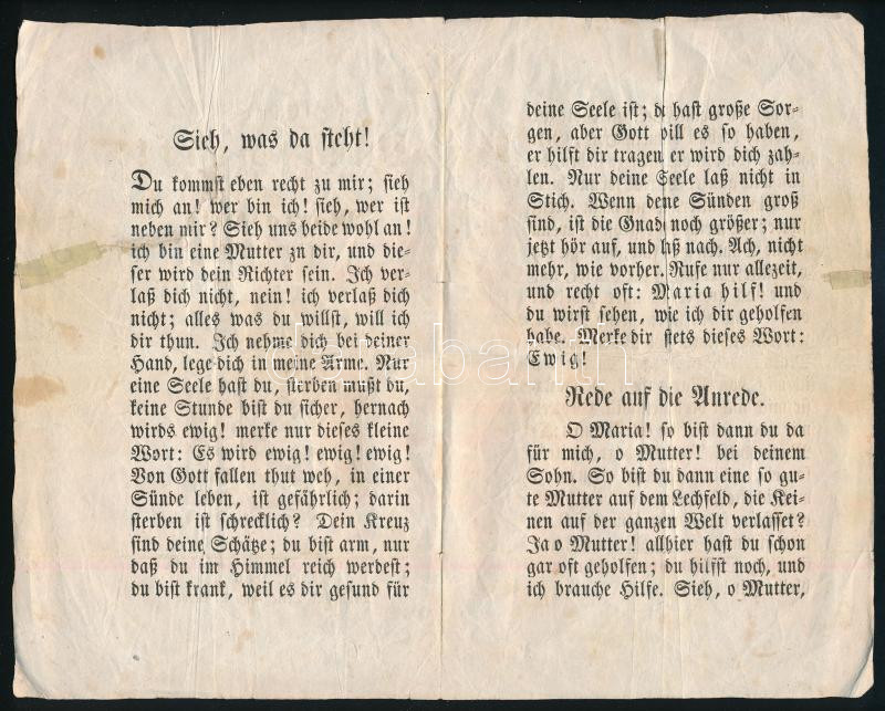 1856 Buda (Ofen), Eine Bittschrift bei Maria Hilf auf dem Lechfeld, 4p - Image 2