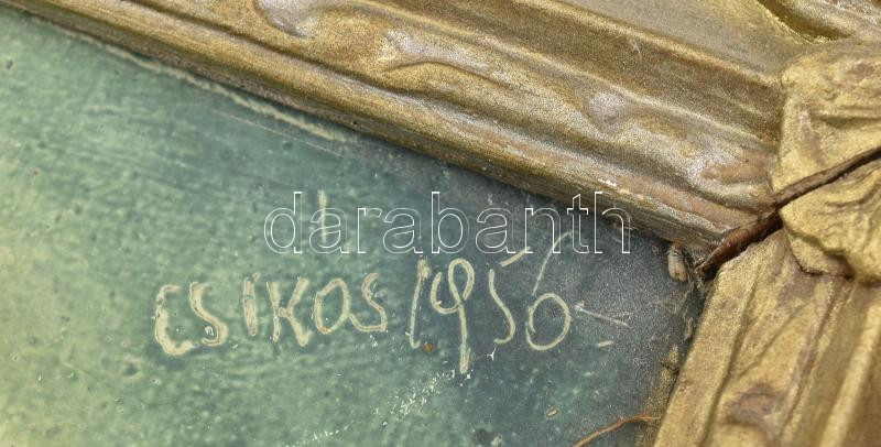 Csikós jelzéssel: Kisgyerek portréja, 1956. Olaj, vászon. Dekoratív, kissé sérült fakeretben. 49x39,5 cm. - Image 2