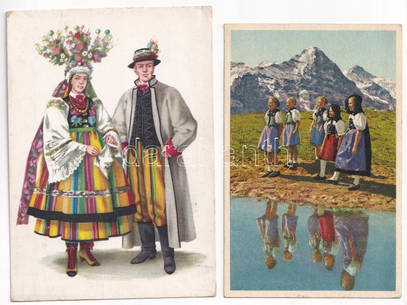 25 db MODERN népviseletes képeslap / 25 modern folklore motive postcards - Image 2