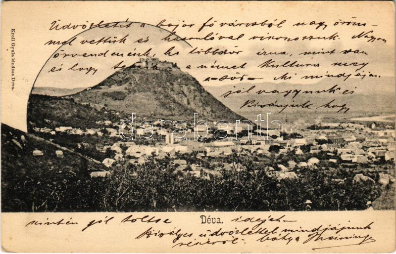 1902 Déva, látkép, vár. Kroll Gyula kiadása / general view with castle (EK)