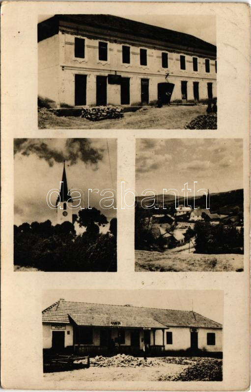 Szék, Székakna, Sic; mozaiklap, Hangya szövetkezet üzlete / multi-view postcard with cooperative shop (Rb)