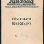 1949 Fényképes újságírói igazolvány (Igazság - Román Munkáspárt erdélyi lapja)
