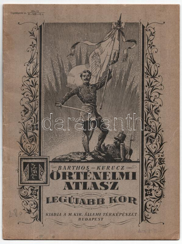 Barthos-Kurucz Történelmi Atlasz, legújabb kor, jó állapotban, 18p
