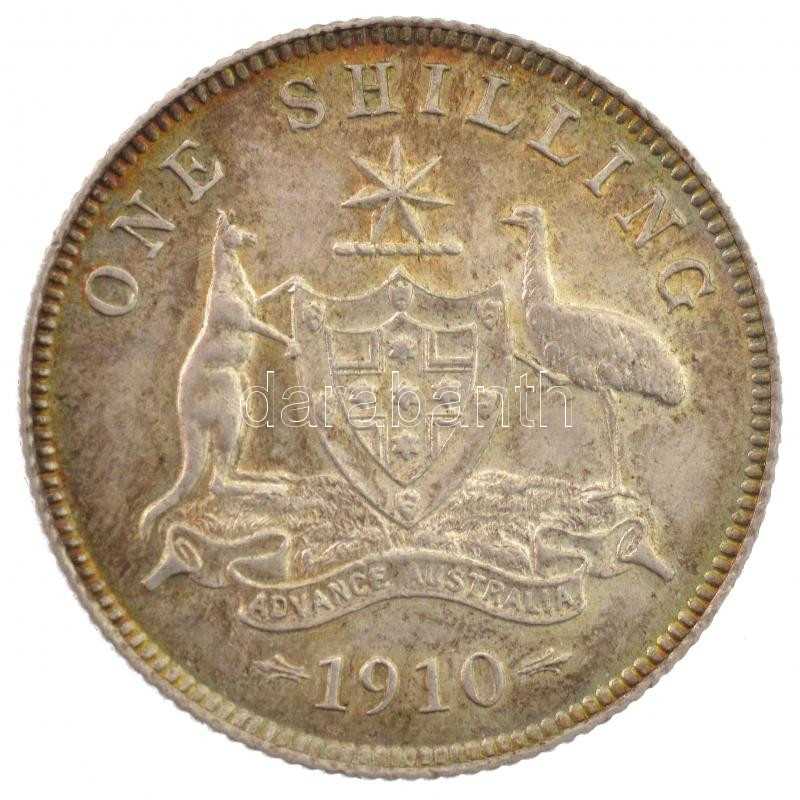 Ausztrália 1910. 1Sh Ag 'VII. Eduárd' (5,62g) T:1- patina Australia 1910. 1 Shilling Ag 'Edward VII' (5,62g) C:AU patina Krause KM#20