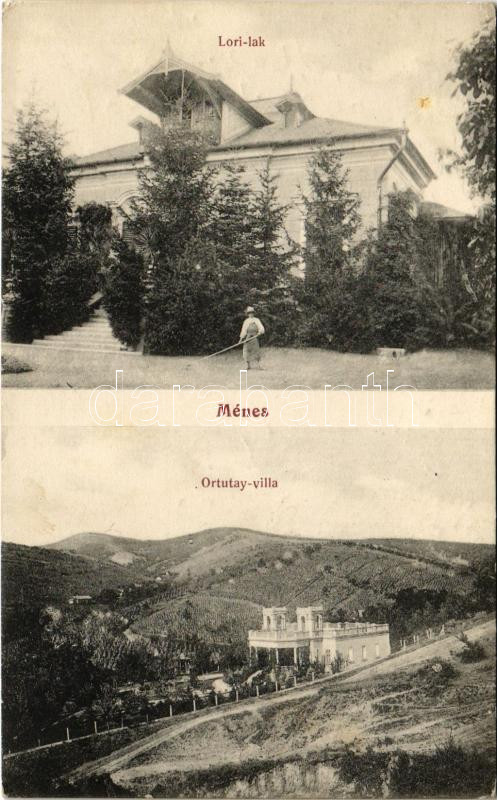 Ménes, Minis; Lori lak, Ortutay villa. Feibusz Samu kiadása / villas (EK)