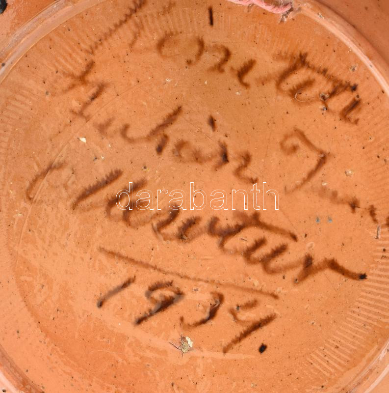 Juhász Imre Mezőtúr, 1934 tányér, kopásokkal, mázhibákkal, d: 23 cm - Image 2