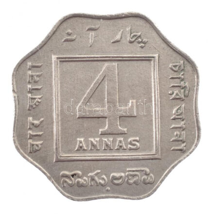 Brit-India 1919. 4A Cu-Ni 'V. György' (6,78g) T:1- British India 1919. 4 Anna Cu-Ni 'George V' (6,78g) C:AU Krause KM#519