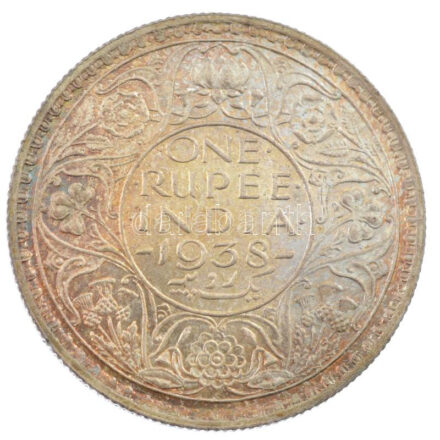 Brit-India 1938. 1R Ag 'VI. György' (11,69g) T:1,1- patina British India 1938. 1 Rupee Ag 'George VI' (11,69g) C:UNC,AU patina Krause KM#555
