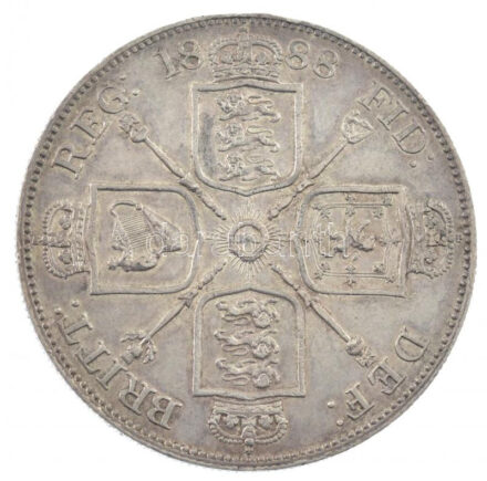 Nagy-Britannia 1888. 1Fl Ag 'Viktória' (22,63g) T:1- ph. Great Britain 1888. Florin Ag 'Victoria' (22,63g) C:AU edge error Krause KM#762