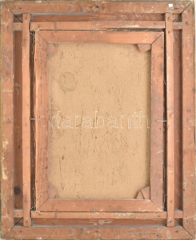 Bihari Sándor (1855-1906): Lányka. Olaj, vászon. Jelezve jobbra lent. Dekoratív fakeretben. 55x38 cm - Image 3