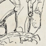 Gábor Jenő (1893-1968): Kubikusok. Fém fára applikálva, dúcon jelzett, 14x8,5 cm - Image 2