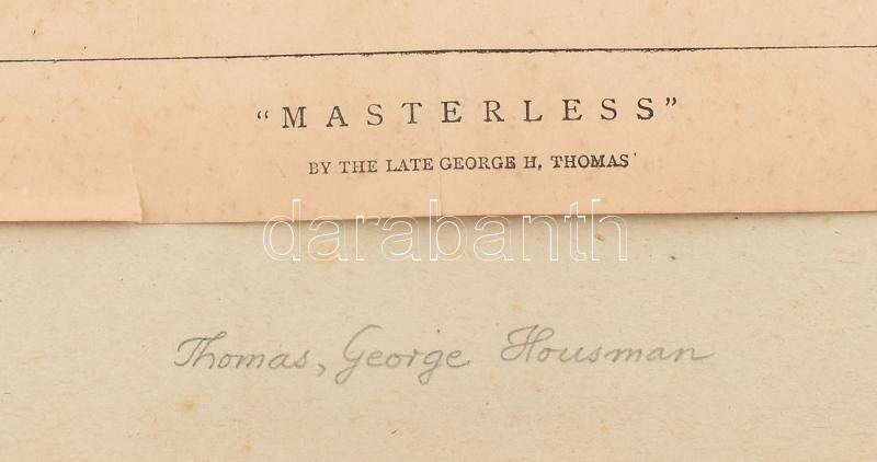 George Housman Thomas (1824-1868) után: Paripa (Masterless), XIX. sz. vége. Rotációs fametszet, papír, jelzett a metszeten, hajtásnyomokkal, kissé foltos, lap teteje kartonra kasírozva, 32x49 - Image 2