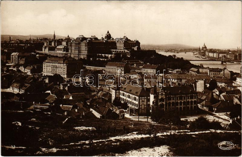 Budapest I. Tabán és királyi vár hátulról. Csiky Foto