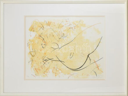 Frederick D. Bunsen (1952-): Női akt, 2004. Litográfia, papír, jelzett, számozott (31/45). 43x54 cm. Üvegezett fakeretben.