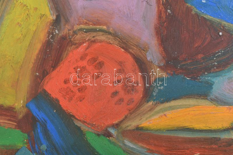 Csepeli Németh Miklós (1934-2012): Bohócok. Olaj, karton, jelezve jobbra lent. 47,5x54 cm - Image 2