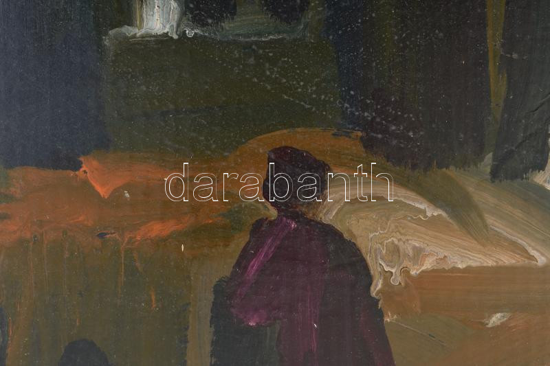 Csepeli Németh Miklós (1934-2012): Hazafelé. Olaj, karton, jelezve középen lent. 51x61,5 cm - Image 2